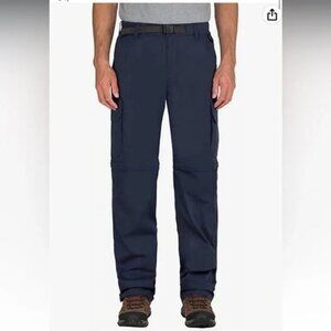 BC Clothing Convertible Pants Mens XXL 32 Navy Cargo Hiking Outdoor